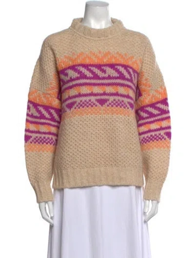 Pre-owned Xirena Patterned Mock Neck Sweater W/ Tags In Neutrals