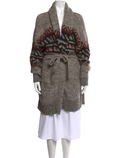 Pre-owned Xirena Patterned Open Front Sweater In Neutral