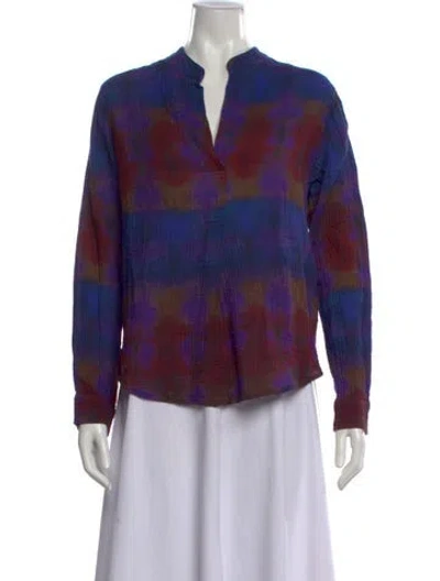 Pre-owned Xirena Patterned V-neck Blouse W/ Tags In Multi