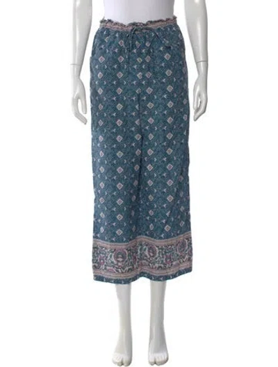 Pre-owned Xirena Patterned Wide Leg Pants In Blue