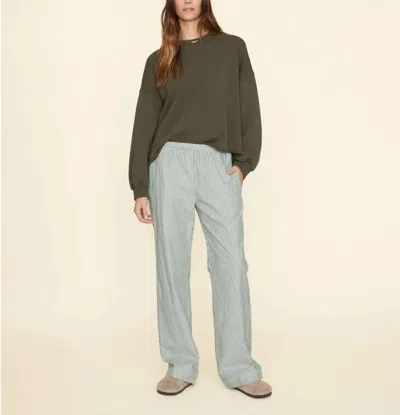Xirena Piper Wide Leg Pull On Pant In Sage//white In Multi
