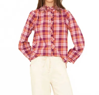 Xirena Plaid Nicholson Shirt In Pink Orange Plaid In Multi