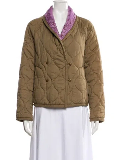 Pre-owned Xirena Plaid Print Bomber Jacket In Green