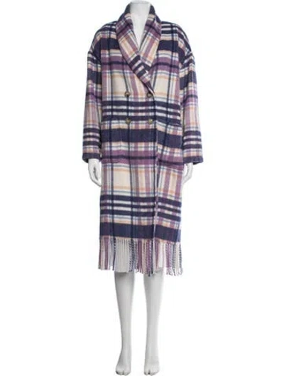Pre-owned Xirena Plaid Print Coat In Purple