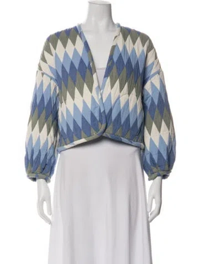 Pre-owned Xirena Plaid Print Jacket In Blue