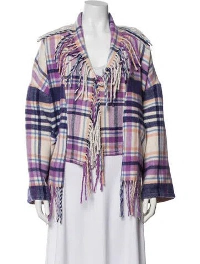 Pre-owned Xirena Plaid Print Jacket In Purple