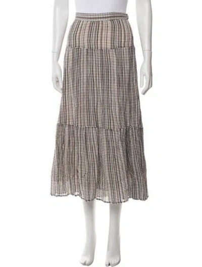 Pre-owned Xirena Plaid Print Long Skirt In Multi