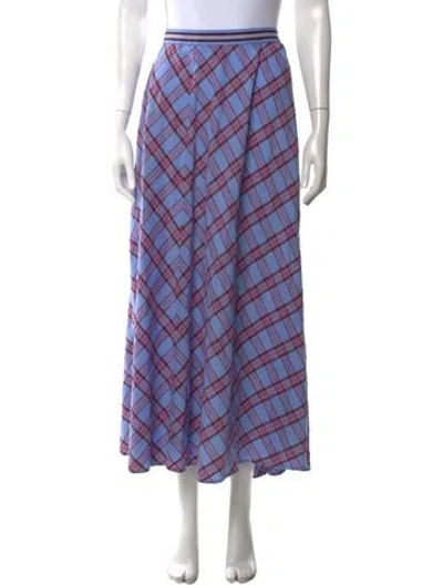 Pre-owned Xirena Plaid Print Long Skirt W/ Tags In Purple
