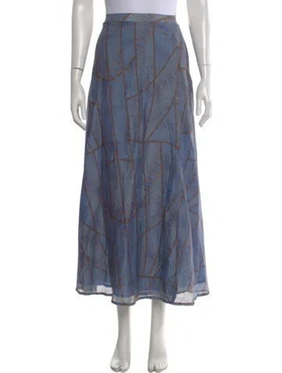 Pre-owned Xirena Plaid Print Midi Length Skirt In Blue