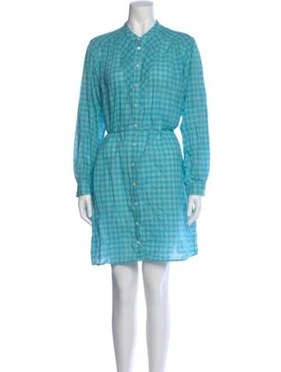 Pre-owned Xirena Plaid Print Mini Dress In Blue