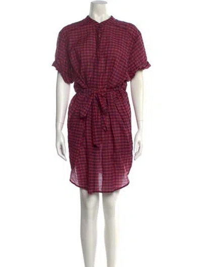 Pre-owned Xirena Plaid Print Mini Dress In Blue