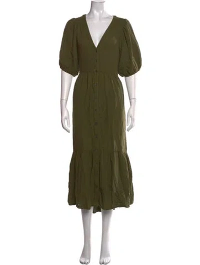 Pre-owned Xirena Plaid Print Mini Dress In Green