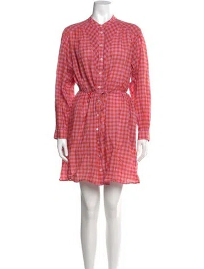 Pre-owned Xirena Plaid Print Mini Dress In Pink