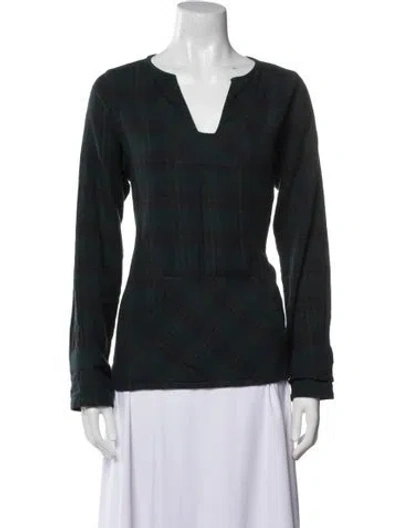 Pre-owned Xirena Plaid Print V-neck Sweater In Multi