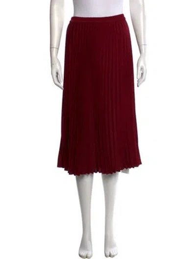 Pre-owned Xirena Pleated Accents Knee-length Skirt In Burgundy