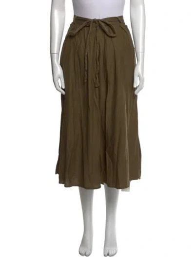 Pre-owned Xirena Pleated Accents Midi Length Skirt In Green