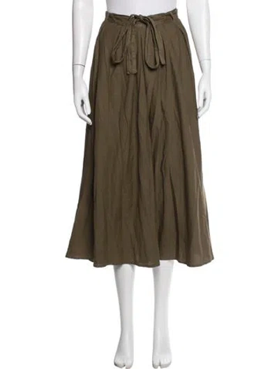 Pre-owned Xirena Pleated Accents Midi Length Skirt W/ Tags In Green