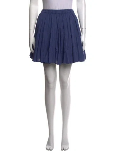 Pre-owned Xirena Pleated Accents Mini Skirt In Blue