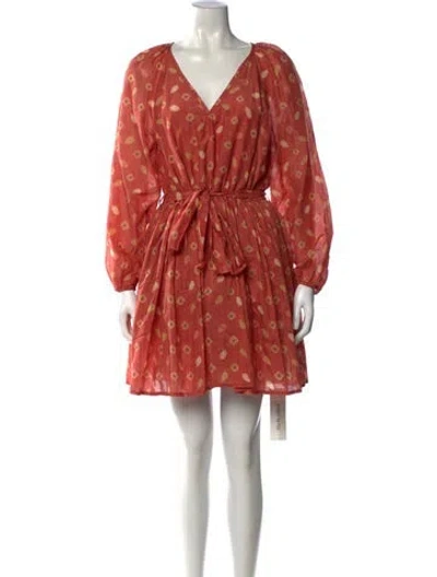 Pre-owned Xirena Polka Dot Print Mini Dress W/ Tags In Orange