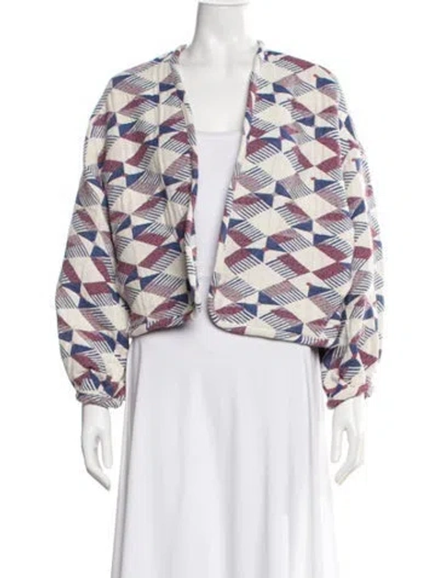 Pre-owned Xirena Printed Bolero W/ Tags In White