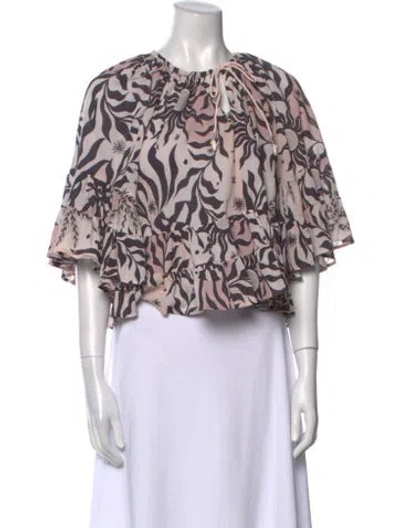 Pre-owned Xirena Printed Crew Neck Crop Top In Multi