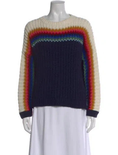 Pre-owned Xirena Printed Crew Neck Sweater In Blue