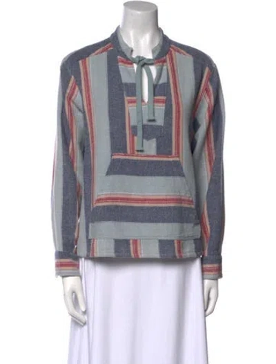 Pre-owned Xirena Printed Crew Neck Sweatshirt W/ Tags In Blue