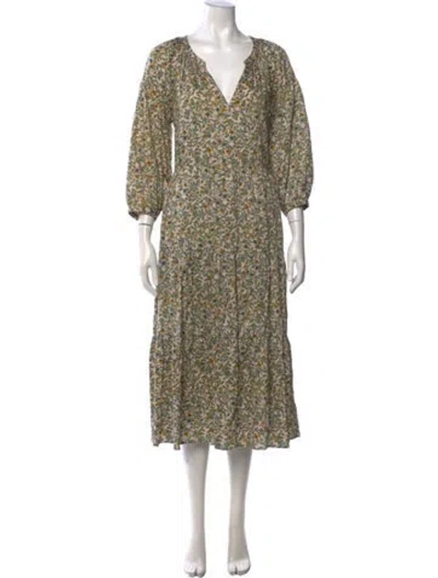 Pre-owned Xirena Printed Knee-length Dress In Green
