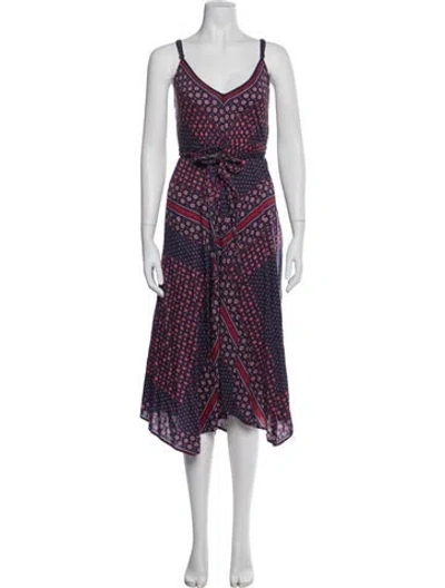 Pre-owned Xirena Printed Long Dress In Blue
