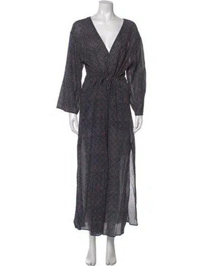 Pre-owned Xirena Printed Long Dress In Blue