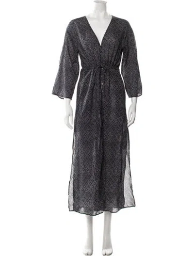 Pre-owned Xirena Printed Long Dress In Blue