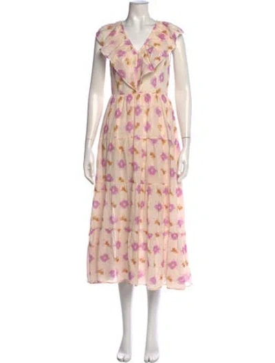 Pre-owned Xirena Printed Long Dress In Neutral