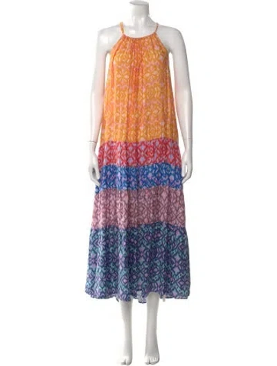 Pre-owned Xirena Printed Long Dress In Orange