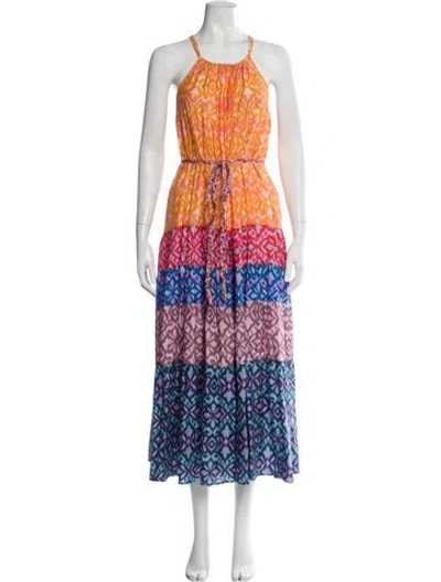 Pre-owned Xirena Printed Long Dress In Orange
