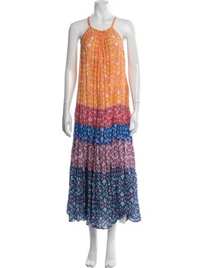 Pre-owned Xirena Printed Long Dress In Orange