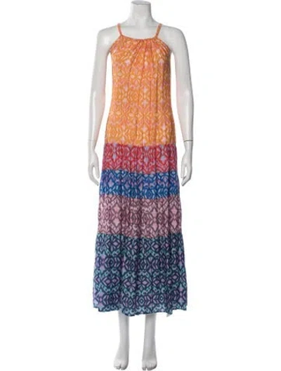 Pre-owned Xirena Printed Long Dress In Orange