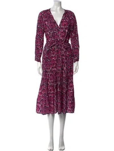 Pre-owned Xirena Printed Long Dress In Pink