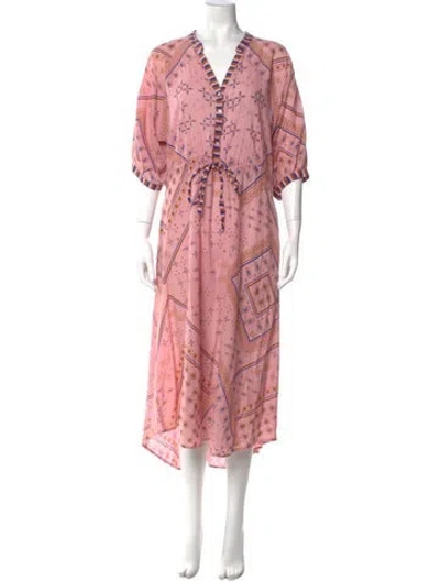Pre-owned Xirena Printed Long Dress In Pink