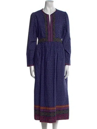 Pre-owned Xirena Printed Long Dress In Purple