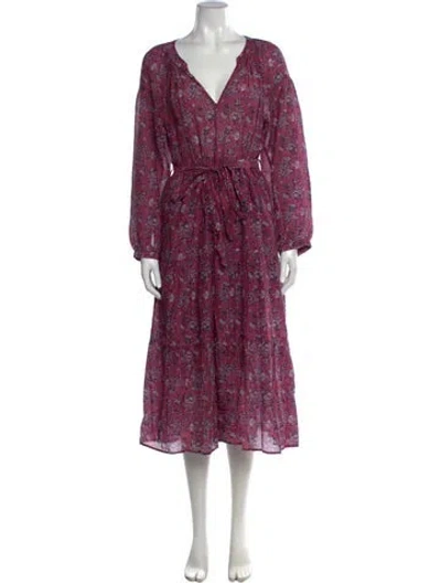 Pre-owned Xirena Printed Long Dress In Purple