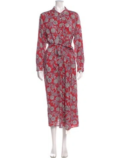 Pre-owned Xirena Printed Long Dress In Red