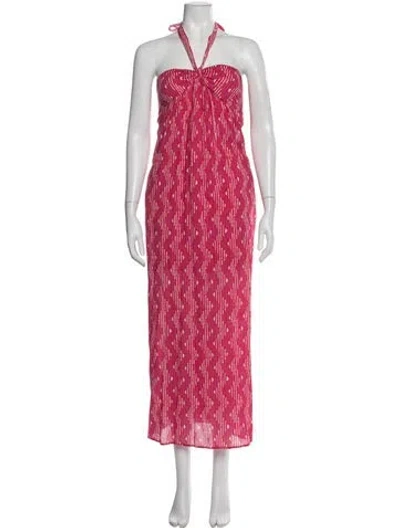 Pre-owned Xirena Printed Long Dress In Red