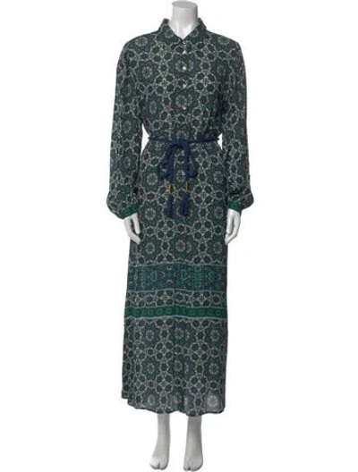 Pre-owned Xirena Printed Long Dress W/ Tags In Blue