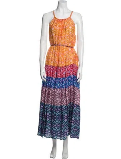 Pre-owned Xirena Printed Long Dress W/ Tags In Orange