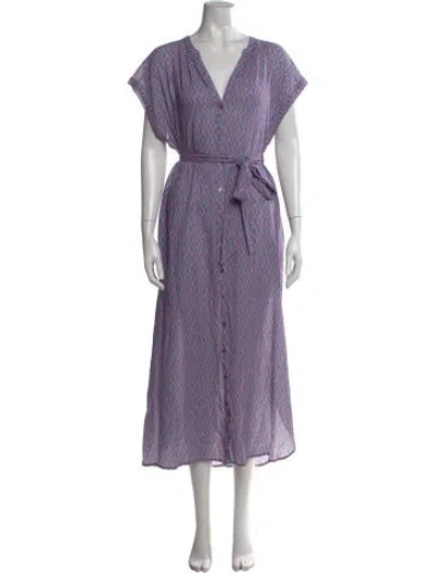 Pre-owned Xirena Printed Long Dress W/ Tags In Purple