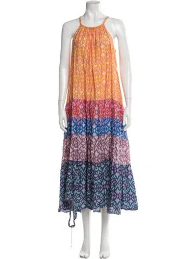 Pre-owned Xirena Printed Long Dress In Yellow