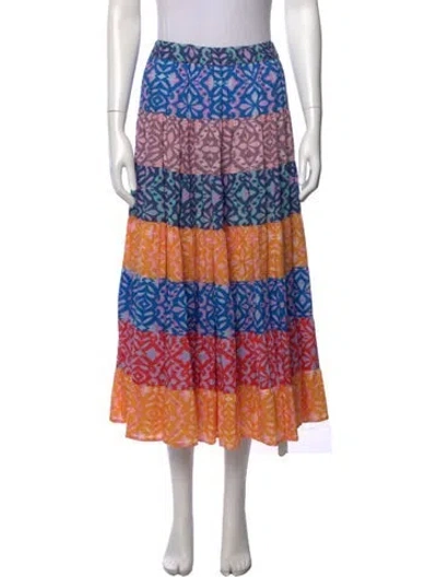 Pre-owned Xirena Printed Long Skirt In Blue