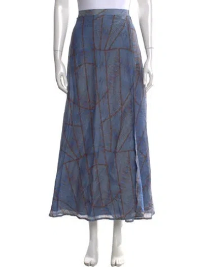 Pre-owned Xirena Printed Long Skirt In Blue
