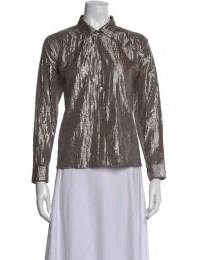 Pre-owned Xirena Printed Long Sleeve Blouse