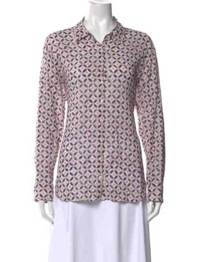 Pre-owned Xirena Printed Long Sleeve Blouse